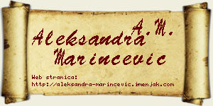 Aleksandra Marinčević vizit kartica